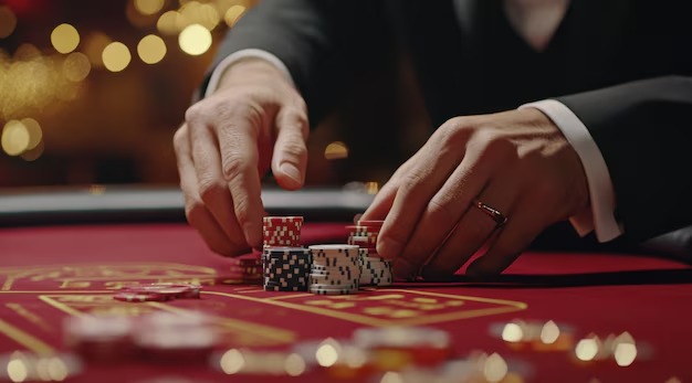 Andar Bahar table layout with bet boxes and live card display